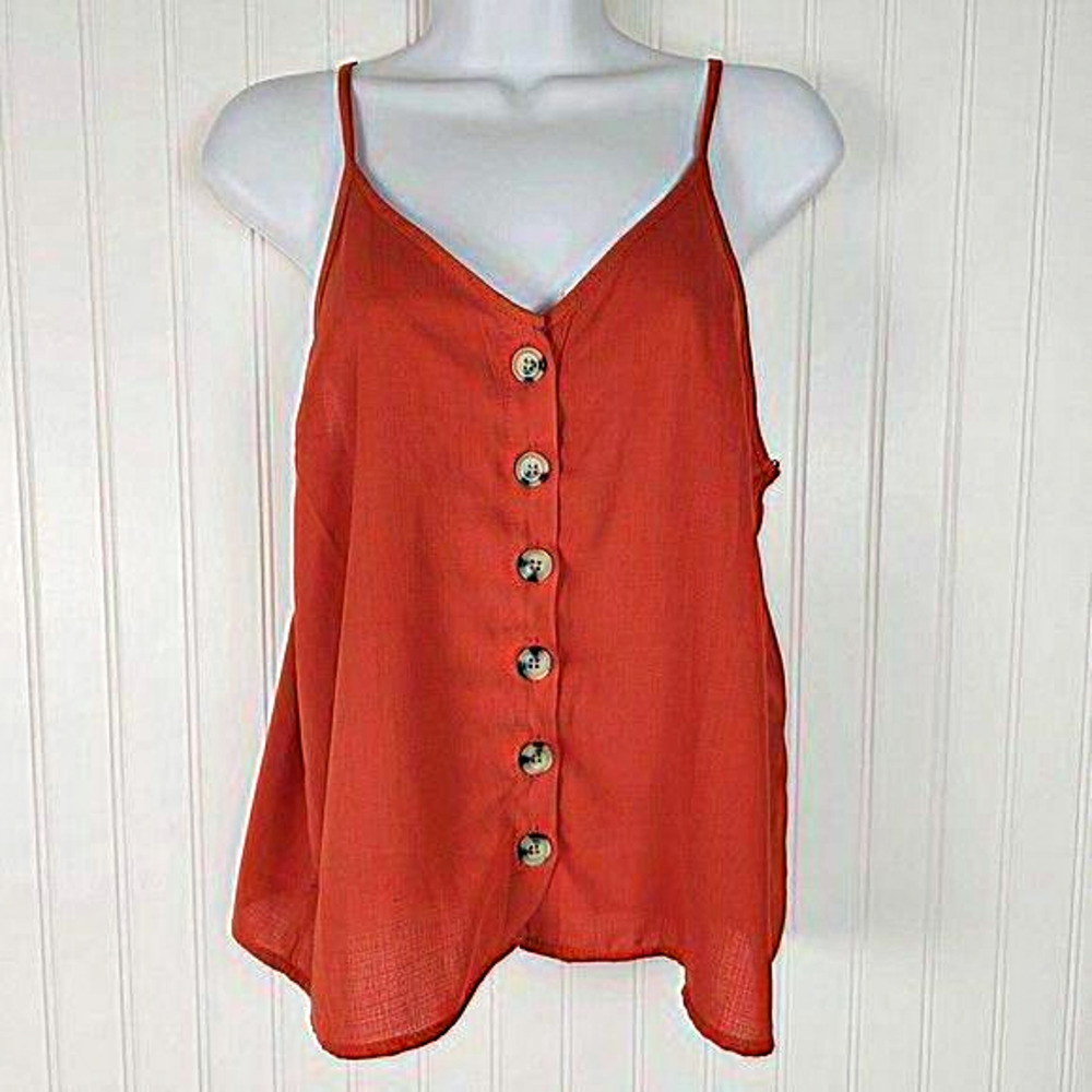 Paper Crane Tank Top Women's Size Medium Red Summer Casual